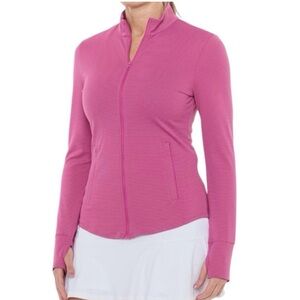 Tommy Bahama Women's Golf Pink Full-Zip Jacket Size Small